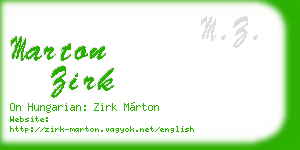 marton zirk business card